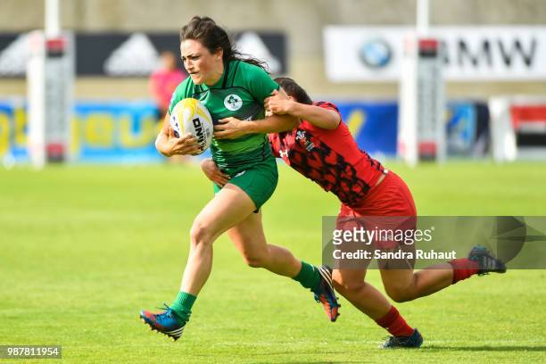 Lucy Mulhall of Ireland during the Grand Prix Series - Rugby Seven match between Ireland and Wales on June 29, 2018 in Marcoussis, France.