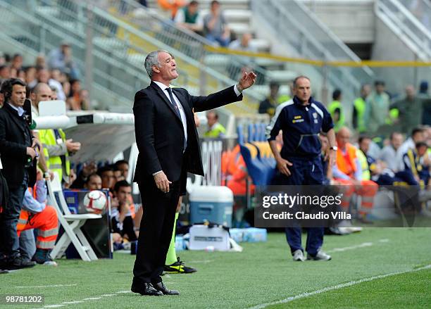 Roma Head Coach Claudio Ranieri during the Serie A match between Parma FC and AS Roma at Stadio Ennio Tardini on May 1, 2010 in Parma, Italy.