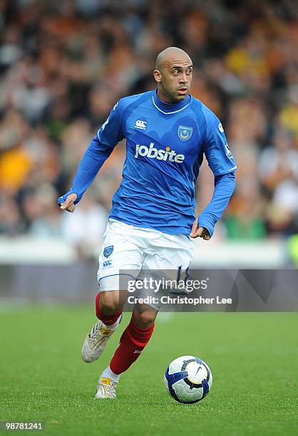 Anthony Vanden Borre of Portsmouth in action during the Barclays Premier League match between Portsmouth and Wolverhampton Wanderers at Fratton Park...