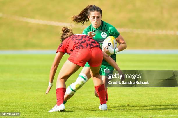 Amee Leigh Crowe of Ireland during the Grand Prix Series - Rugby Seven match between Ireland and Wales on June 29, 2018 in Marcoussis, France.