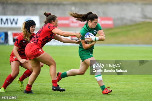 Amee Leigh Crowe of Ireland during the Grand Prix Series - Rugby Seven match between Ireland and Wales on June 29, 2018 in Marcoussis, France.