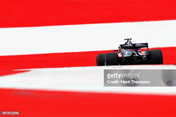 Pierre Gasly of France and Scuderia Toro Rosso driving the Scuderia Toro Rosso STR13 Honda on track during final practice for the Formula One Grand...