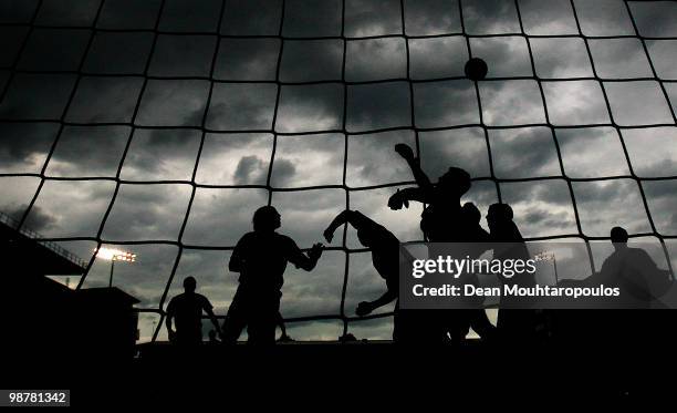 Goalkeeper Tom Heaton of Wycombe attempts to catch the cross during the Coca-Cola League One match between Leyton Orient and Wycombe Wanderers at...