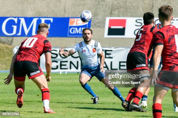 Terry Bouhraoua during the Grand Prix Series match between France and Wales Rugby Seven on June 30, 2018 in Marcoussis, France.