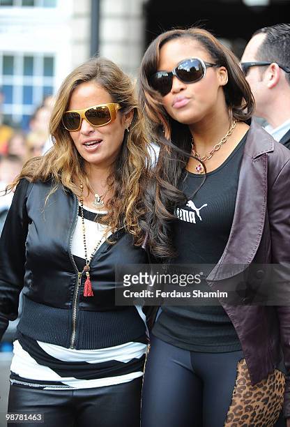 Jade Jagger and Eve attend a photocall for the send off of The Gumball 3000 Rally on May 1, 2010 in London, England.