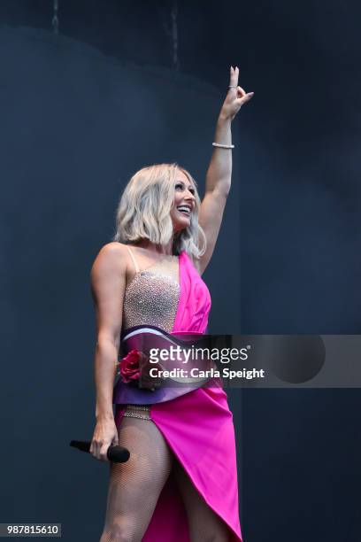 Faye Tozer of Steps performs at Scarborough Open Air Theatre on June 29, 2018 in Scarborough, England.