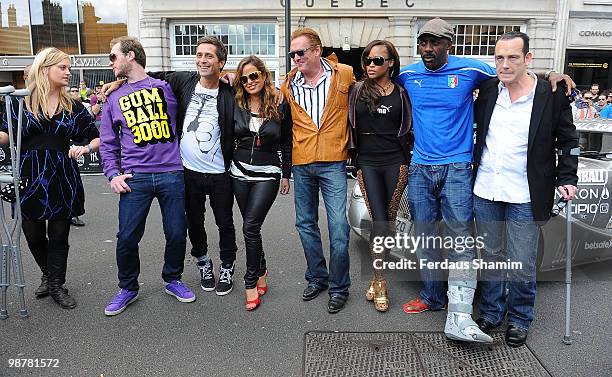 Jade Jagger, Michael Madsen, Eve and Idris Elba attend a photocall for the send off of The Gumball 3000 Rally on May 1, 2010 in London, England.