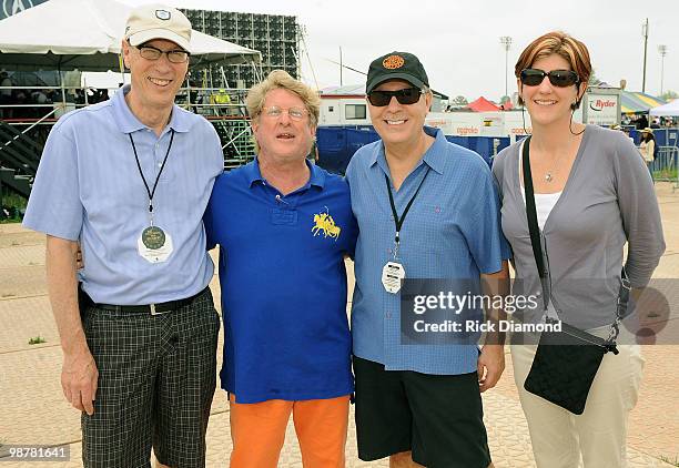 Larry Vallon AEG Live, Quint Davis, CEO of Festival Productions Inc., Jay Marciano AEG Live amd Melissa Miller AEG Live backstage at the 2010 New...