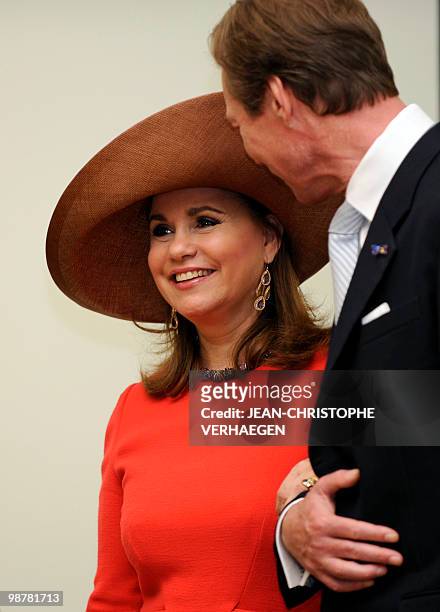 Grand Duke Henri and Grande Duchess Maria Teresa of Luxembourg attend the inauguration of the Villa Vauban, a new museum of Luxembourg, with its...