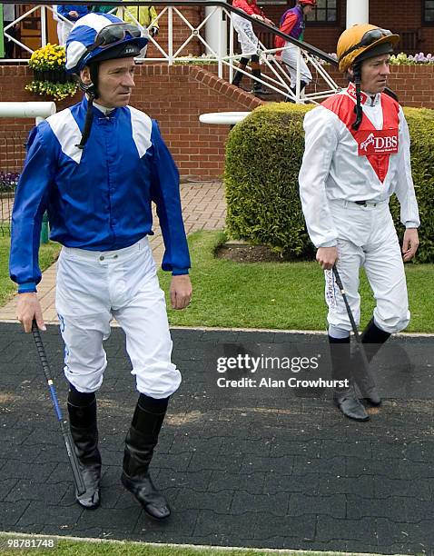 The Hill twins Richard Hill and Michael Hill attend Newmarket racecourse on May 01, 2010 in Newmarket, England