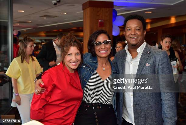 Pedro Martinez and chef Jen Royle attend the Pedro Martinez Charity Feast With 45 at Fenway Park on June 29, 2018 in Boston, Massachusetts.