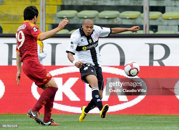 Jonathan Biabiany of Parma FC in action during the Serie A match between Parma FC and AS Roma at Stadio Ennio Tardini on May 1, 2010 in Parma, Italy.