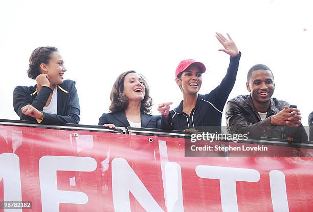 Actress Jessica Alba, philanthropist/activist Lilly Tartikoff, actress Halle Berry, and singer Trey Songz attend the 13th Annual Entertainment...