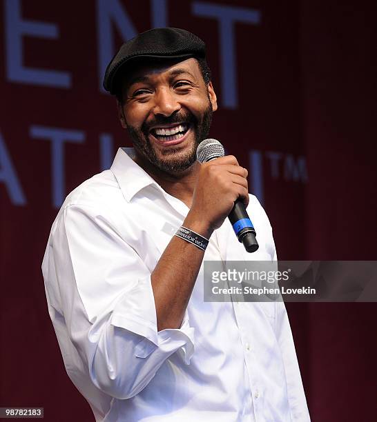 Actor Jesse L. Martin attends the 13th Annual Entertainment Industry Foundation Revlon Run/Walk For Women at Times Square on May 1, 2010 in New York...