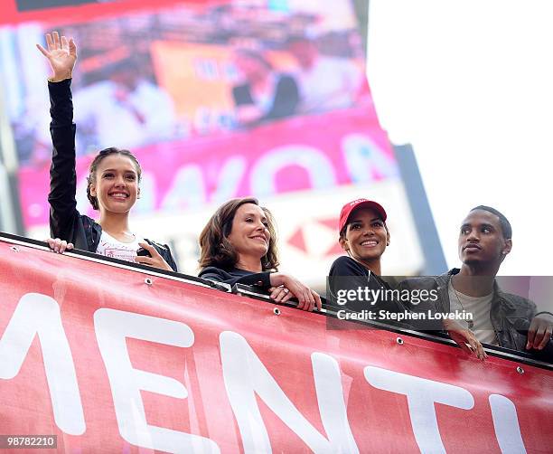 Actress Jessica Alba, philanthropist/activist Lilly Tartikoff, actress Halle Berry, and singer Trey Songz attend the 13th Annual Entertainment...