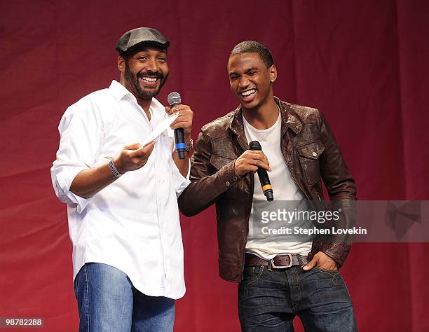 Actor Jesse L. Martin and singer Trey Songz attend the 13th Annual Entertainment Industry Foundation Revlon Run/Walk For Women at Times Square on May...