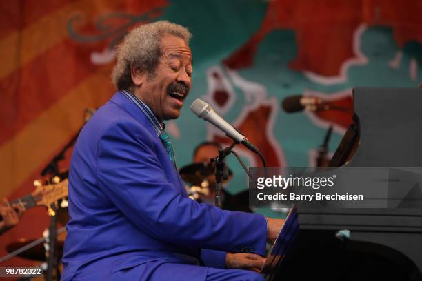 New Orleans musician, composer and record producer Allen Toussaint performs during day 5 of the 41st Annual New Orleans Jazz & Heritage Festival at...
