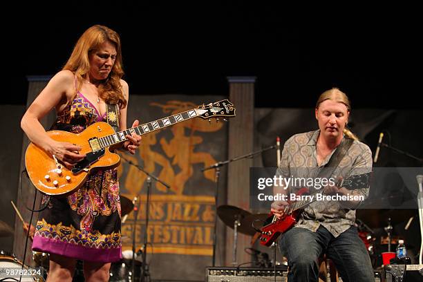 Blues and soul singer and guitarist Susan Tedeschi and songwriter and guitarist Derek Trucks perform during day 5 of the 41st Annual New Orleans Jazz...