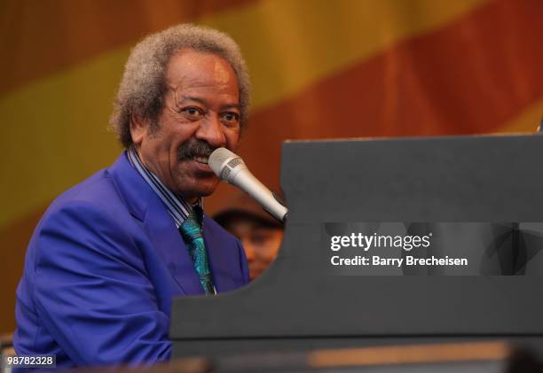 New Orleans musician, composer and record producer Allen Toussaint performs during day 5 of the 41st Annual New Orleans Jazz & Heritage Festival at...