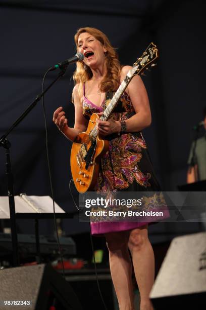 Blues and soul singer and guitarist Susan Tedeschi performs during day 5 of the 41st Annual New Orleans Jazz & Heritage Festival at the Fair Grounds...