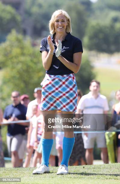 Jenni Falconer during the 2018 'Celebrity Cup' at Celtic Manor Resort on June 30, 2018 in Newport, Wales.