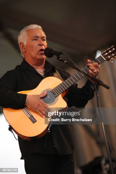 Musician Paul Reyes of the Gipsy Kings performs during day 5 of the 41st Annual New Orleans Jazz & Heritage Festival at the Fair Grounds Race Course...