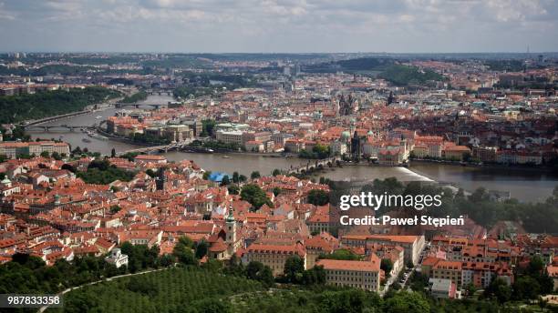 prague town center and charles bridge - charles town stock pictures, royalty-free photos & images
