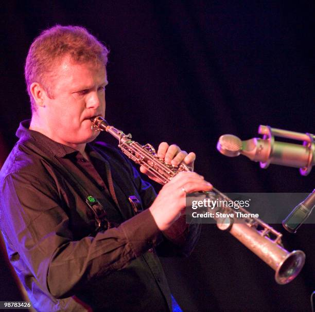 Iain Ballamy of Food performs at The Town Hall during day four of Cheltenham Jazz Festival on May 1, 2010 in Cheltenham, England.