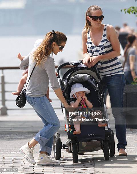 Sarah Jessica Parker, twin daughters Marion Broderick and Tabitha Broderick are seen out and about in the west village on May 1, 2010 in New York,...