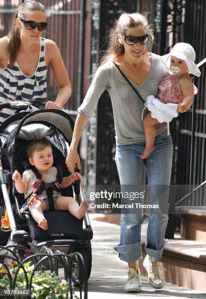 Sarah Jessica Parker, twin daughters Marion Broderick and Tabitha Broderick are seen out and about in the west village on May 1, 2010 in New York,...