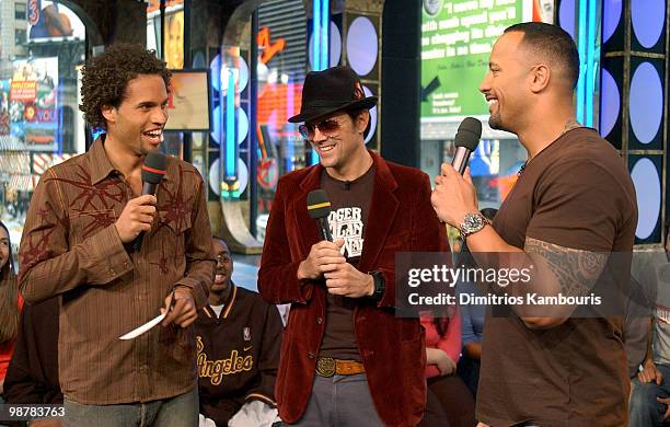 Quddus, Johnny Knoxville and Dwayne "The Rock" Johnson