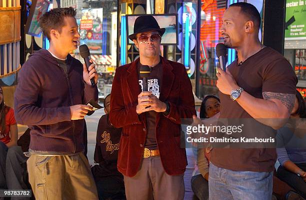 Damien Fahey, Johnny Knoxville and Dwayne "The Rock" Johnson