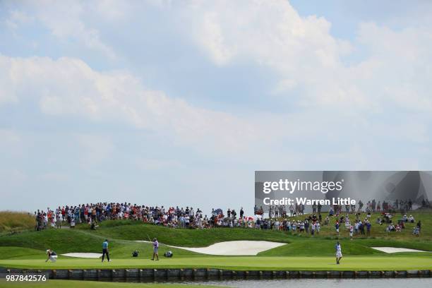 Justin Thomas of the United States putts on the 2nd green during day three of the HNA Open de France at Le Golf National on June 30, 2018 in Paris,...