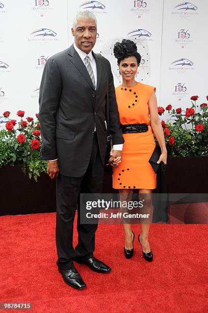 Julius Erving and wife Dorys attends the 136th Kentucky Derby on May 1, 2010 in Louisville, Kentucky.