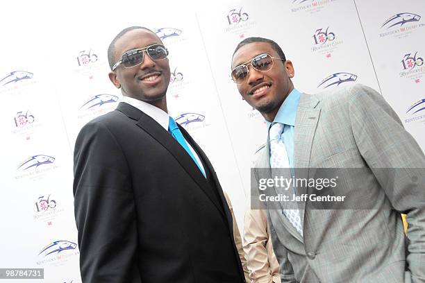 Projected first round NBA draft picks Patrick Patterson and John Wall attends the 136th Kentucky Derby on May 1, 2010 in Louisville, Kentucky.