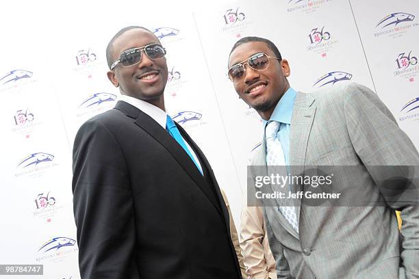 First round draft picks Patrick Patterson and John Wall attend the 136th Kentucky Derby on May 1, 2010 in Louisville, Kentucky.