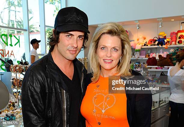 Brandon Davis and Nancy Davis attend the Race To Erase MS fundraiser held at Kitson on Melrose to kick off May as multiple sclerosis awareness month...