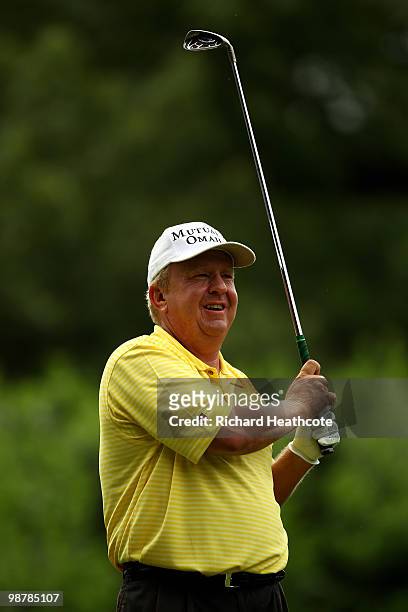 Billy Mayfair tee's off at the 13th during the third round of the Quail Hollow Championship at Quail Hollow Country Club on May 1, 2010 in Charlotte,...