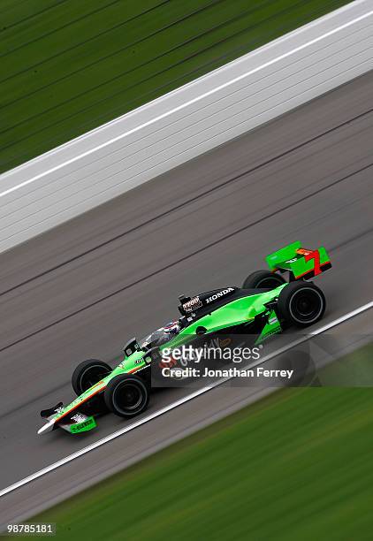 Danica Patrick drives her Go Daddy.com Andretti Autosport Honda Dallara during the Indy Car Series Road Runner Turbo Indy 300 on May 1, 2010 at...