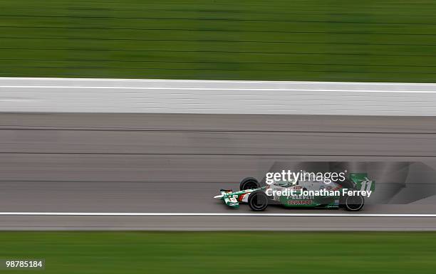 Tony Kanaan of Brazil drives his Team 7-Eleven Andretti Autosport Honda Dallara during the Indy Car Series Road Runner Turbo Indy 300 on May 1, 2010...