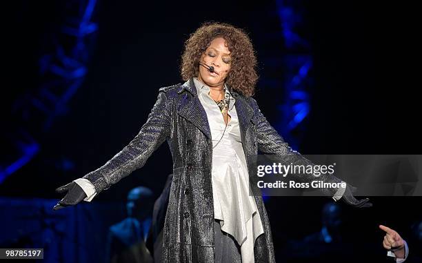 Whitney Houston performs at the Scottish Exhibition And Conference Centre on May 1, 2010 in Glasgow, Scotland.