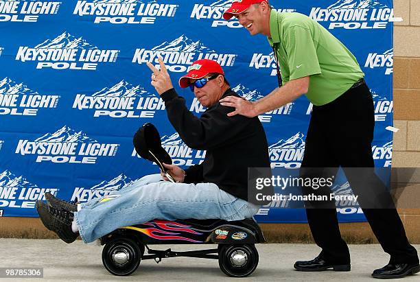 Ron Hornaday driver of the Longhorn Steakhouse Chevrolet wins the pole for the NASCAR Camping World Truck Series O'Reilly Auto Parts 250 on May 1,...