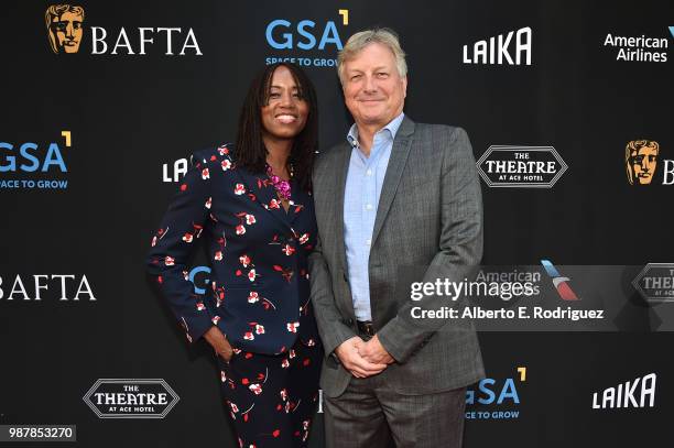 Deputy Chair, Kathryn Busby and BAFTA LA NT Committee Co-Chair, Peter Morris attend the BAFTA Student Film Awards presented by Global Student...