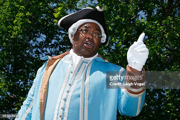 Stephen Seals performs during the launch of the Colonial Williamsburg Artist Program at Colonial Williamsburg on May 1, 2010 in Williamsburg,...