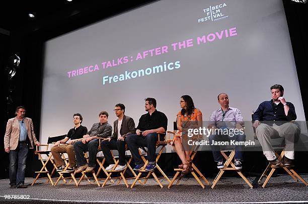 Of Tribeca Enterprises, Geoffrey Gilmore, writer Stephen J. Dubner, filmmaker Eugene Jarecki, producer Chad Troutwine, filmmaker Seth Gordon,...