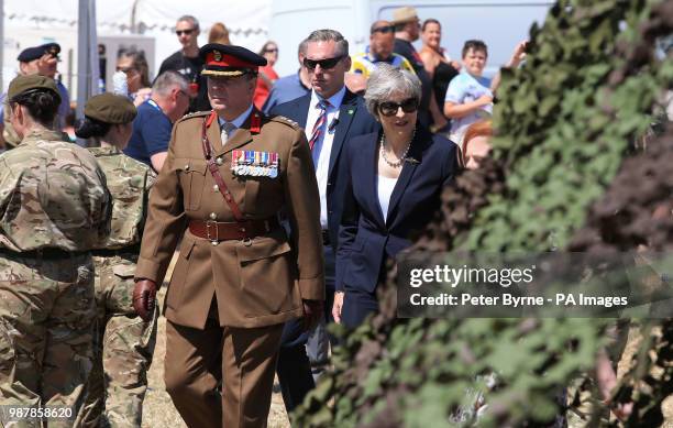 Prime Minister Theresa May during the celebrations for National Armed Forces Day in Llandudno, Wales.