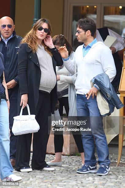 Piersilvio Berlusconi and his girlfriend Silvia Toffanin are seen on May 1, 2010 in Portofino, Italy.