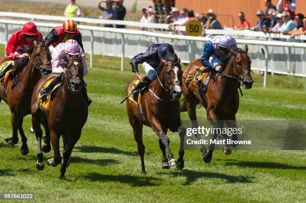 Kildare , Ireland - 30 June 2018; Fleet Review, with Ryan Moore up, on their way to winning the Dubai Duty Free Jumeirah Creekside Dash Stakes from...