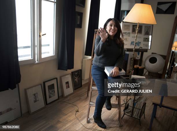 Saudi writer-director Haifaa al-Mansour poses during a photo session in Paris on June 29 as part of the release of her new film "Mary Shelley".