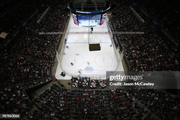 General view during the Ice Hockey Classic between the United States of America and Canada at Qudos Bank Arena on June 30, 2018 in Sydney, Australia.